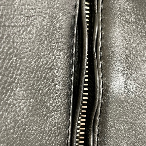 SOLD 😃 NWT  DUNHILL Men’s Black Leather Motorcycle Jacket Sz. S - Picture 9 of 11